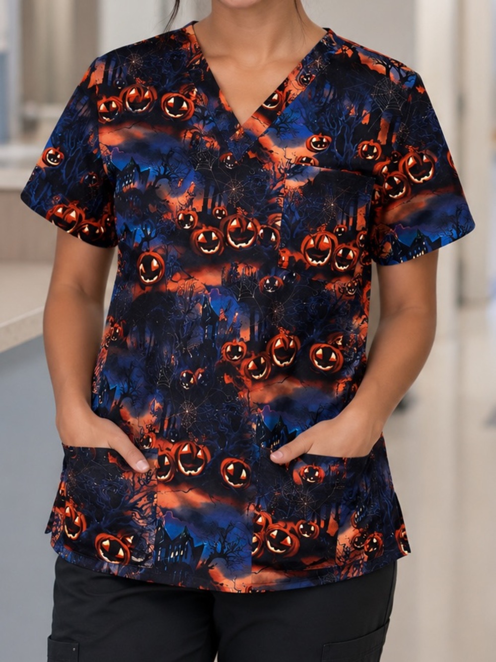 Unisex Medium S.C.R.U.B.S Halloween Scrub Top